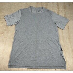 Nike Yoga tshirt men medium Dri-Fit training slim fit shirt gray